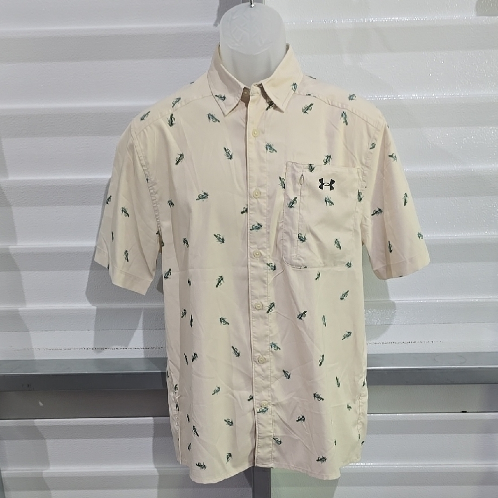 Under Armour Cream Casual Button Down Shirt